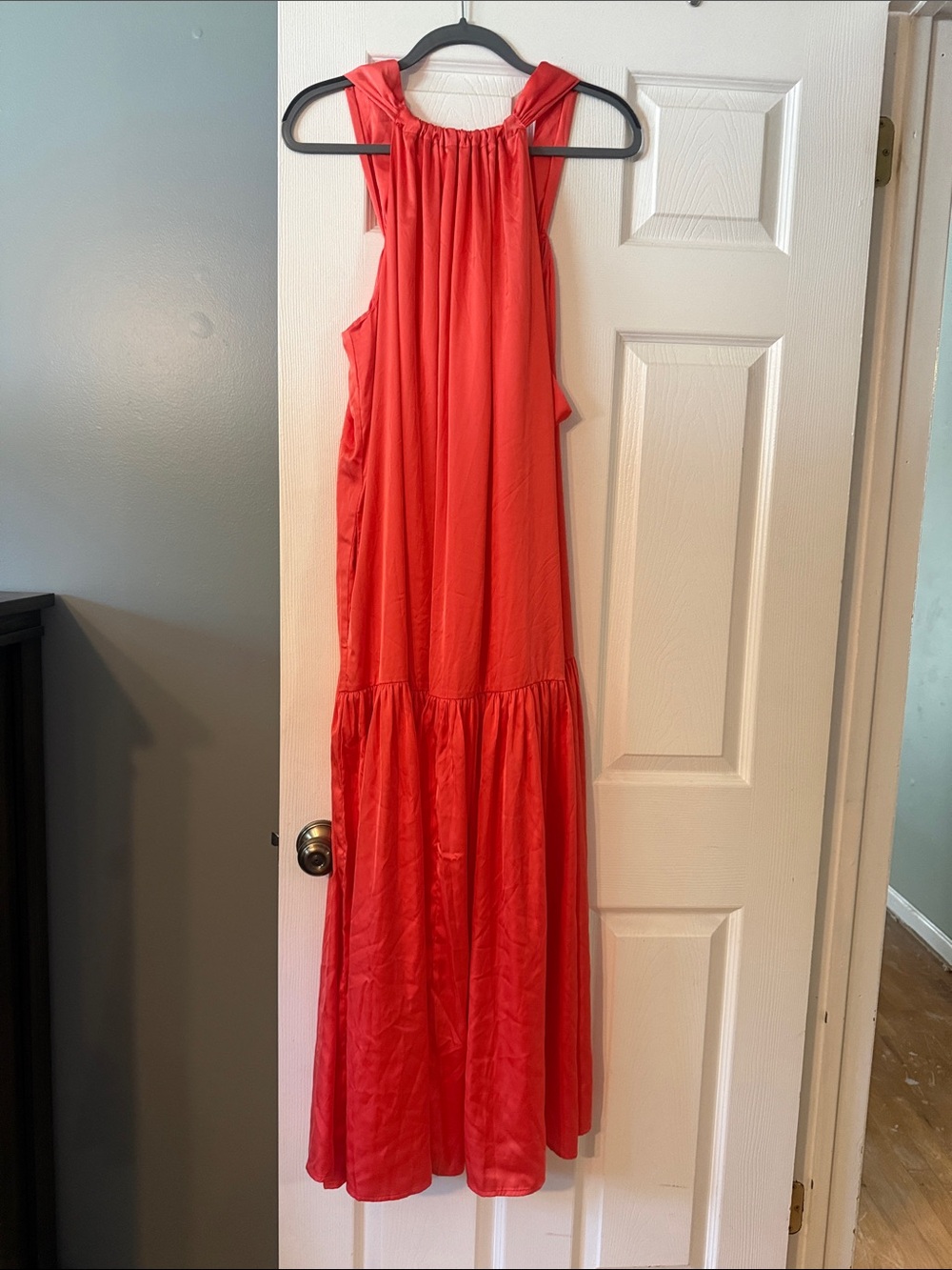 Banana Republic coral satin Sleeveless Maxi Dress - Stylish Summer Dress